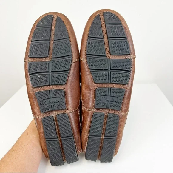 Clarks Ashmont Way Brown Cognac Leather Driving Loafer 9.5 M - Picture 5 of 11